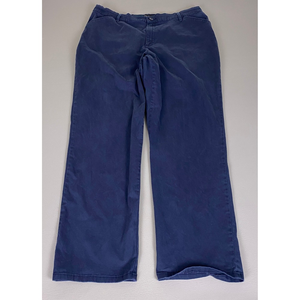 Lee Relaxed Fit Pants Women's Size 16 Medium Navy Blue Straight Leg Chino